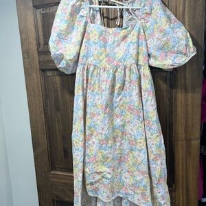 Floral Puff Sleeve Women's Dress